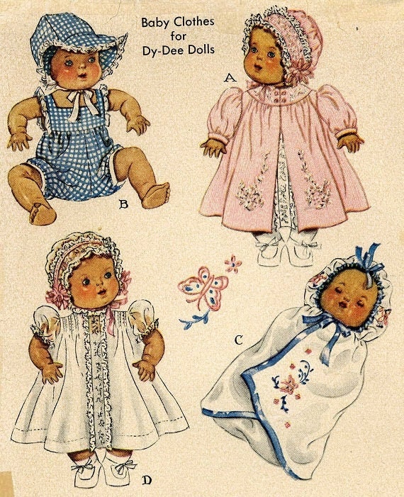 Reproduction Vintage Dy-Dee Doll Clothes Sewing Pattern M1493 