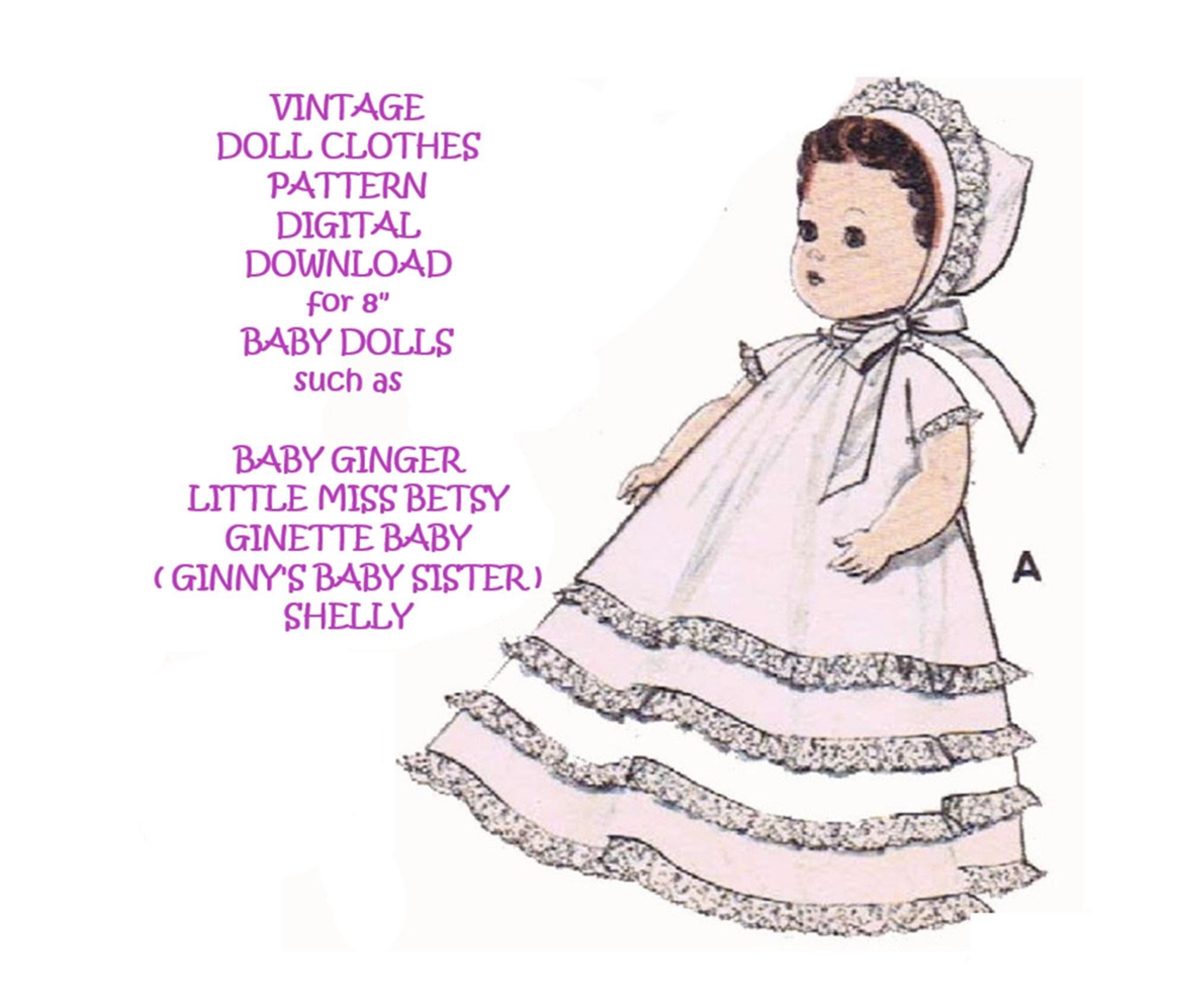 デジタル人形服パターン 8351 8 インチ Ginette Baby Ginger Little