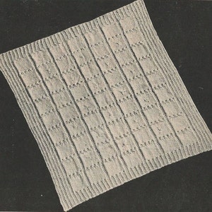 Digital knitting pattern Vintage Carriage Robe PATTERN Lovely Baby's Blanket pattern made with Baby Yarn PDF instant download 1950's