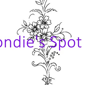 30s Digital Hand Embroidery 733 Floral Guest Towel motifs, Sprays of Flowers for Clothing Kerchiefs Doilies Tea Cloths image 4