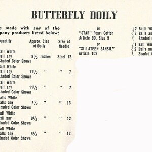 Butterfly Doily Crochet PATTERN & Two Basic Centers from 71 Star Book changed to a PDF instant download 7.5 9.5 10.5 11.5 image 2