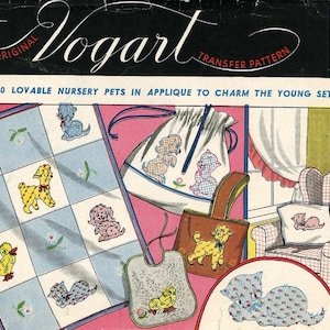 Hand Embroidery & Applique 154 Pets for a Baby&#39;s or Child&#39;s Quilt 2 Pigs 2 Kittens 2 Ducks 1 Puppy 1 Lamb Flowers each with a mirror image