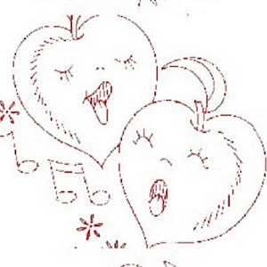 May include: Two red hearts with faces singing with musical notes around them.