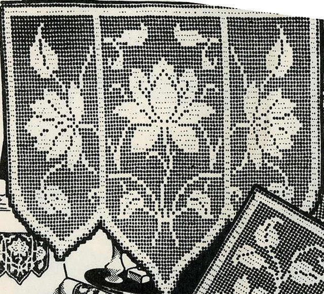 36 Vintage Crochet Patterns: Timeless Designs, Heirloom Details, and Easy Gift Ideas 13 Vintage File 2802 Chair set Filet Crochet Water Lily 1950