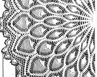 Vintage / Retro Crochet pattern 7014 PINEAPPLE  38" Round Centerpiece Doily - 60" Round Pineapple Tablecloth - Printable PDF Download