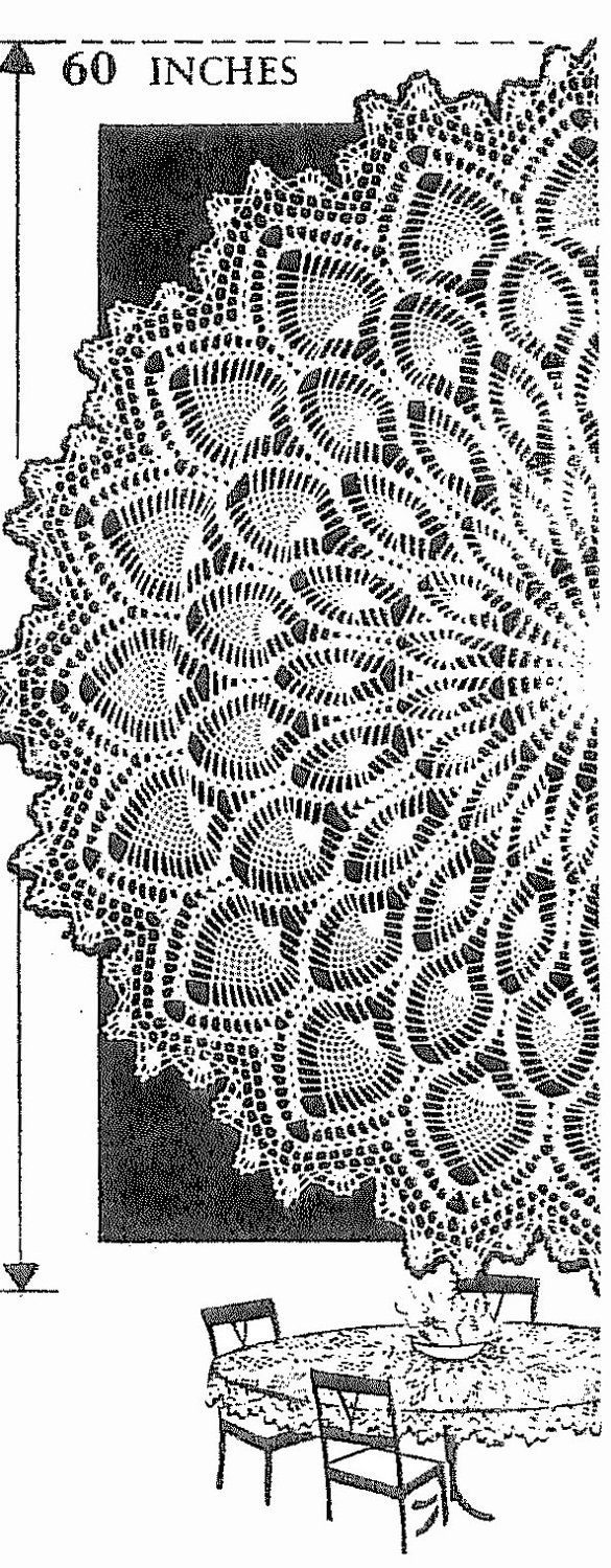 35 Crochet Tablecloth Patterns with Doilies, Motifs, and Table Runners 8 Digital Crochet Pattern 7014 Pineapple tablecloth