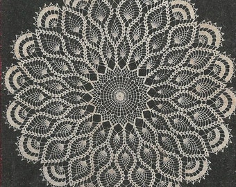 Crochet Doily Pattern: 1950s Aunt Ellen's Pineapple Design (PDF Download)