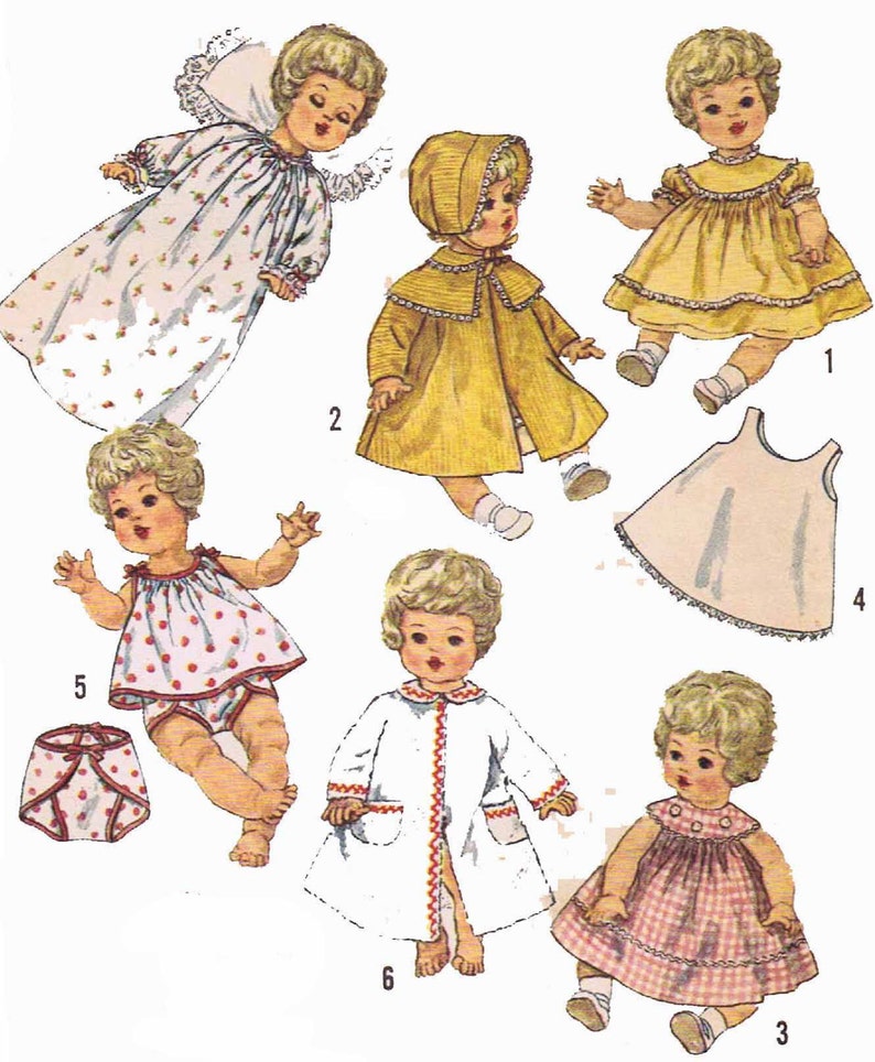 Tiny Tears Dy Dee Vtg Baby Doll Clothes Dress Pattern 19/" 20/" 21/" Toodles