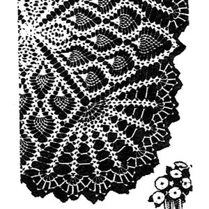 Vtg Crochet PATTERN 7489 Square TV Doily 22 25 or 38 inch square in PDF instant download