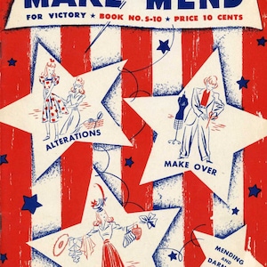 WWII era PATTERNS Darning Socks Making things last Victory Book Make n Mend Printable PDF Download