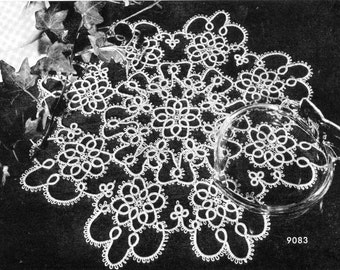 Tatting PATTERN for a Lovely Tatted Doily # 7083 PDF Instant Download a 1940s Vintage Tatting Pattern