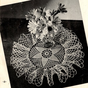 Doily PATTERN 4038 Ruffle 9 inch Doily Pattern with instructions on how to Starch it In PDF Format Instant Download