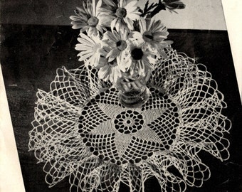 Doily PATTERN 4038 Ruffle 9 inch Doily Pattern with instructions on how to Starch it In PDF Format Instant Download