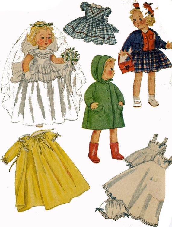 Vintage Doll Clothes PATTERN 3407 for 