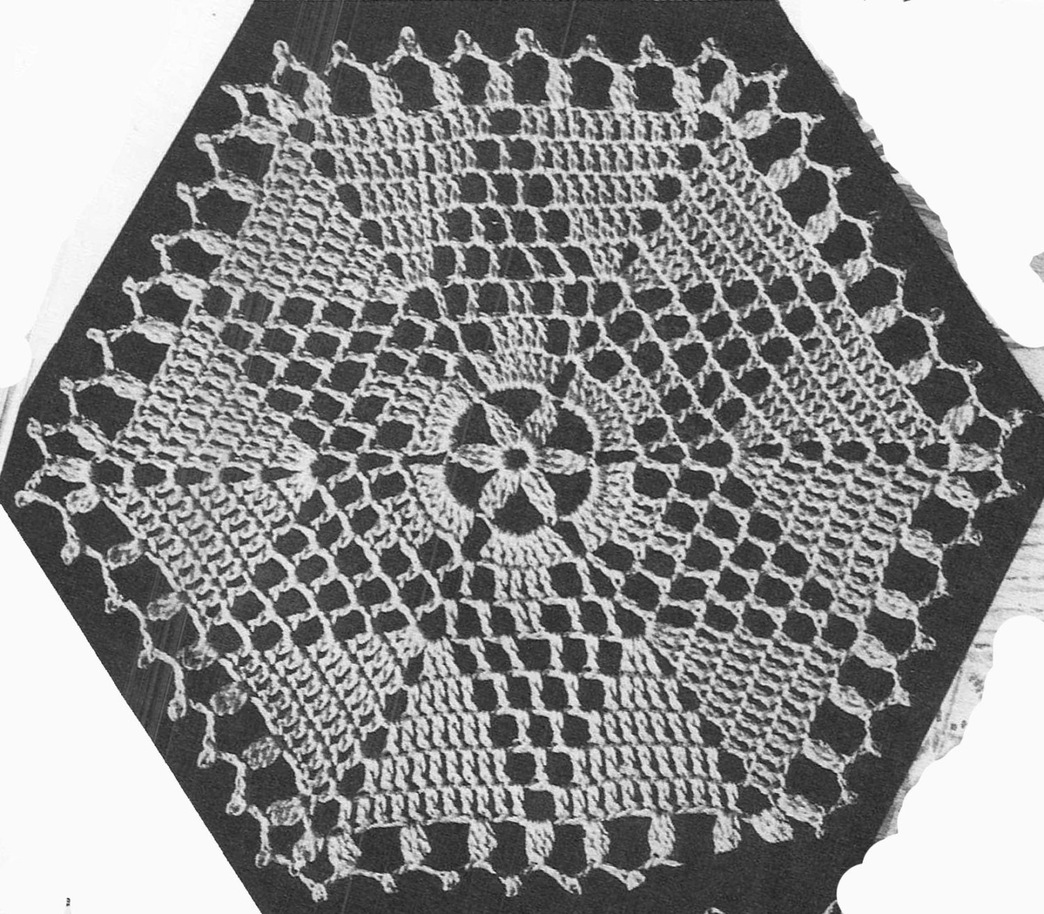 Vintage Crochet PATTERN for Bedspread 6022 Hexagon Motifs 6 1/4 Inch ...