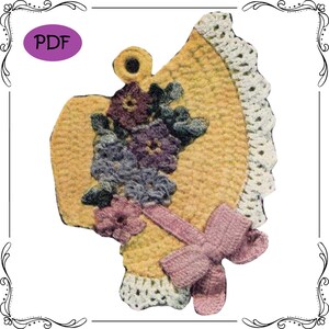 Vintage Crochet PATTERN Easter Bonnet Pot Holder a PDF instant download taken from 59 Lily Book