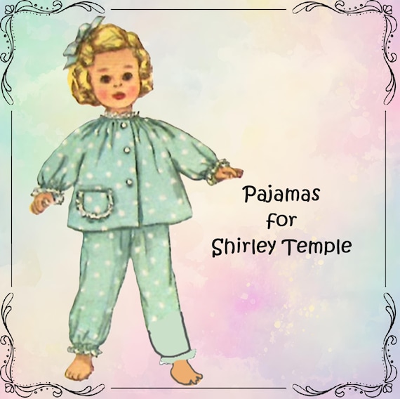 シャーリー テンプル人形の服の型紙は 12 インチの女の子の人形に
