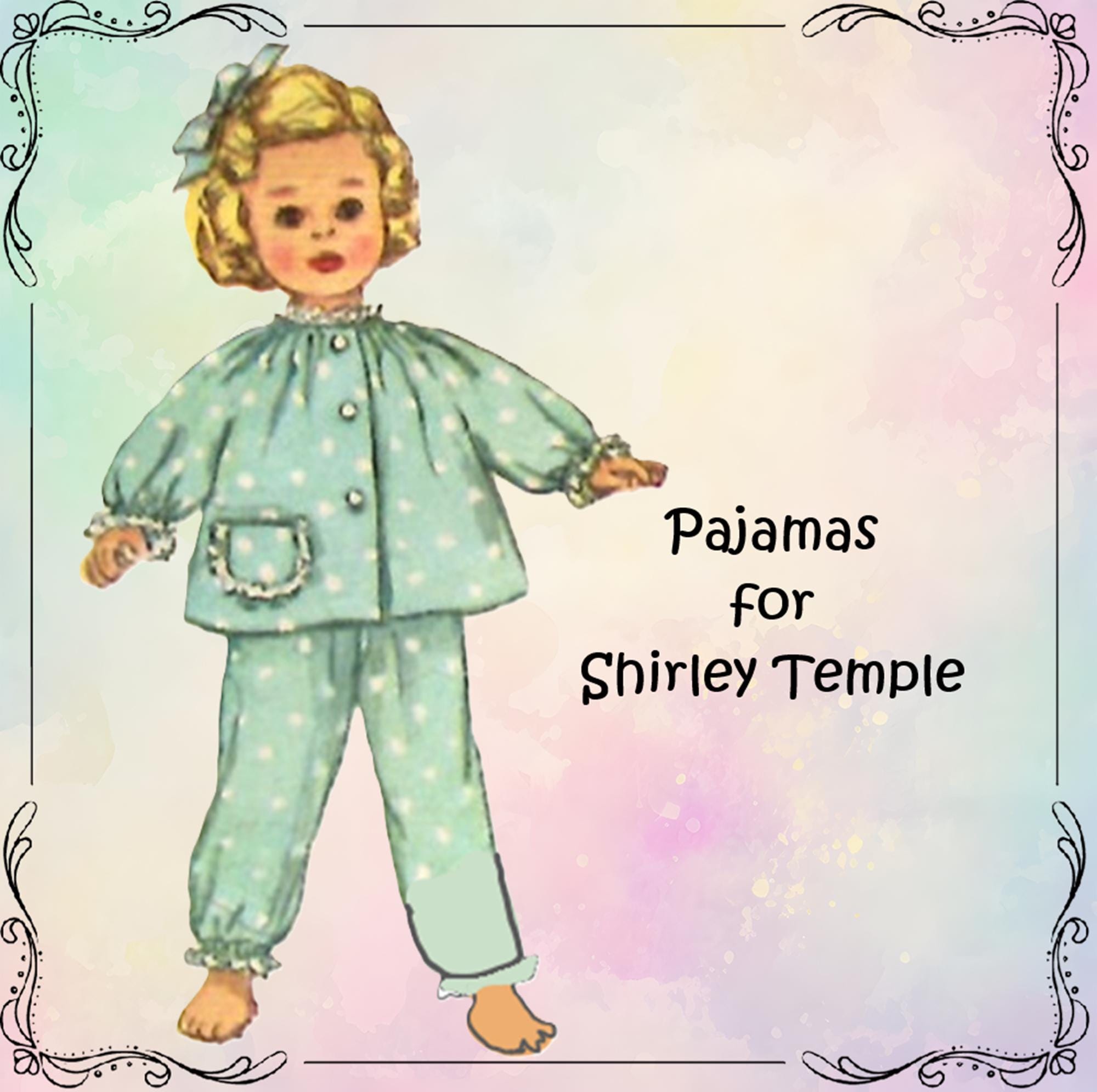 シャーリー テンプル人形の服の型紙は 12 インチの女の子の人形