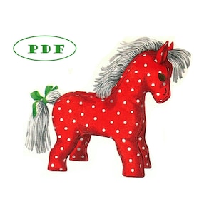 Retro Stuffed Animal Pattern - Cat Kitten Dog Puppy Horse Bunny Rabbit - 4915 Easy to Sew 1950's design 9" 10" tall Printable PDF Download