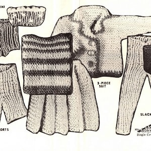 1960s Knitting PATTERN for Barbie doll Clothes 959 Dress Jacket Skirt Shorts Poncho Bikini Pants Top PDF file emailed 2U Instant Download