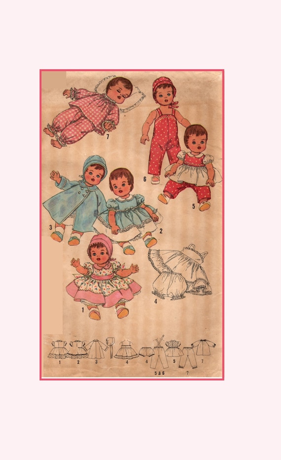 Panties Slip 1967 Vintage Simplicity Sewing PATTERN 3669 20 Betsy Wetsy Tiny Tears Barbara Jo Doll Clothes Baby or Toddler Dolls
