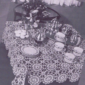Vintage Crochet PATTERN Irish Crochet 5 inch medallions for Table Cloth 1940s PDF Instant Download
