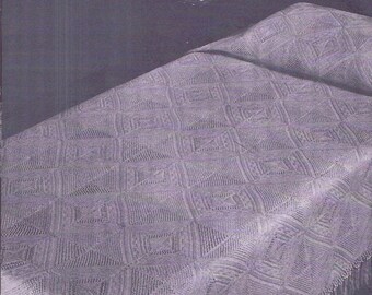 Vintage 1940s Knitting PATTERN 70 X 106 inch Bed Spread in a Diamond design Instant PDF Download