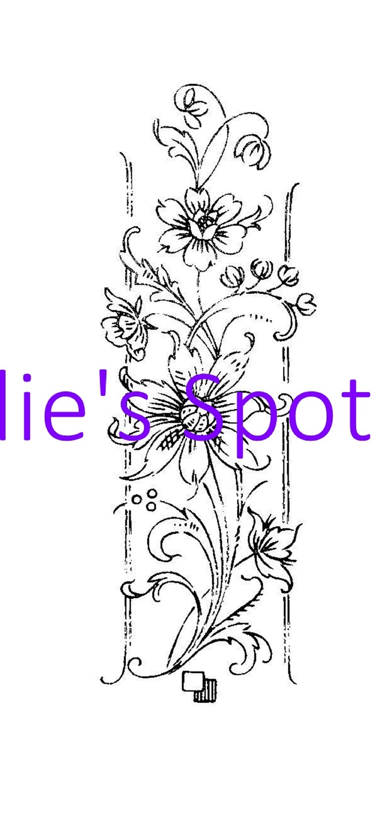 30s Digital Hand Embroidery 733 Floral Guest Towel motifs, Sprays of Flowers for Clothing Kerchiefs Doilies Tea Cloths image 7