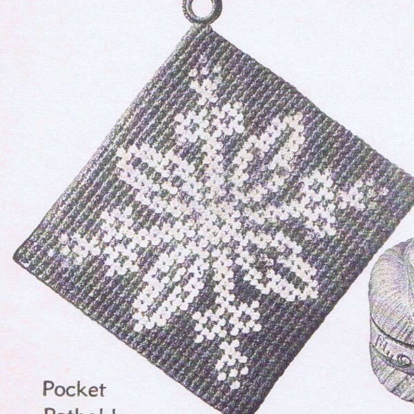 Digital Vintage Crochet PATTERN On the Square Pot Holder a PDF instant download taken from 59 Lily Book