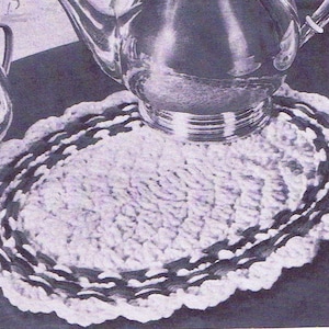 Vintage Crochet PATTERN 7007 Colonial Woven Hot Pad Plate Mat 1950s PDF Instant Download