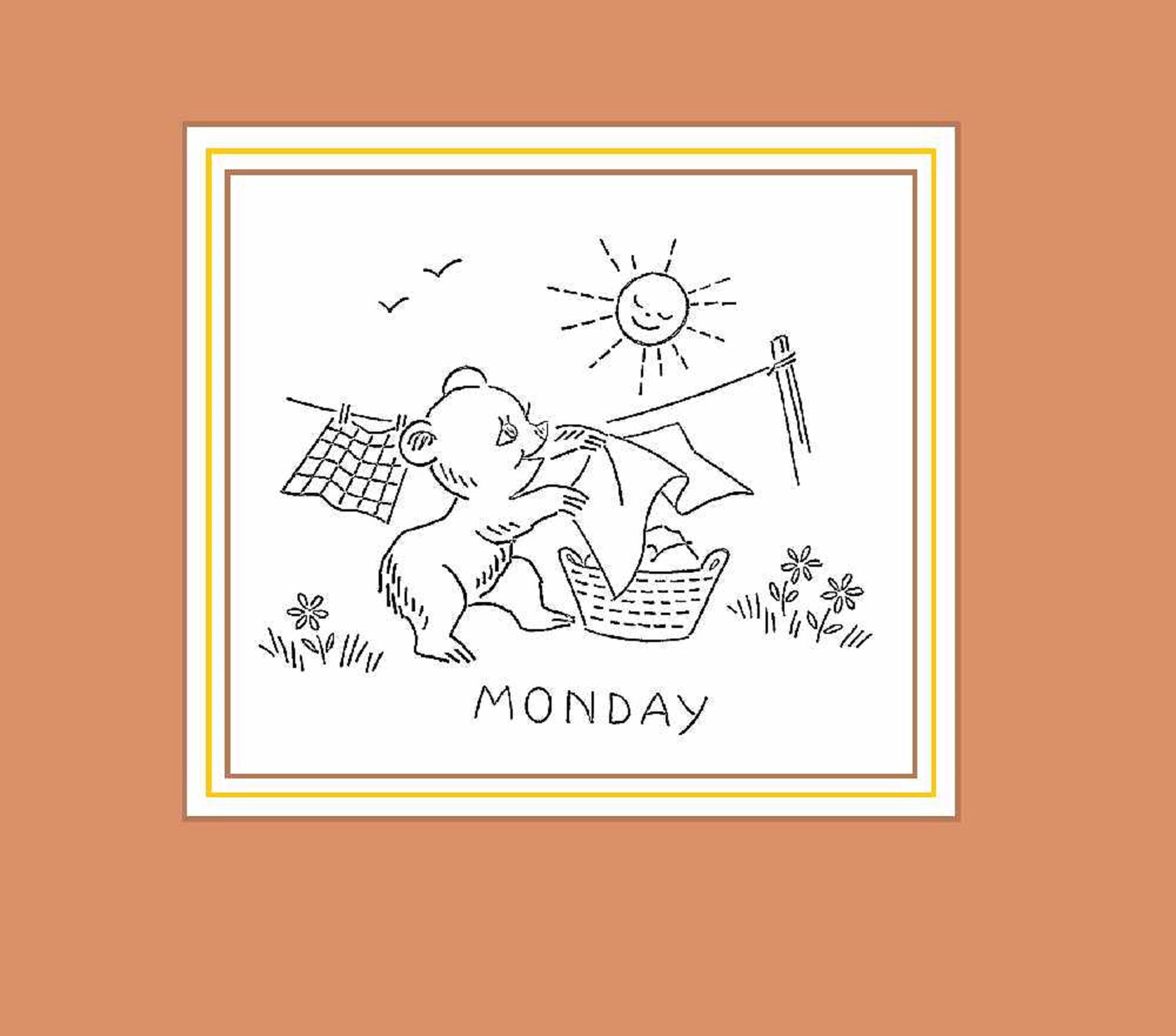 Busy Bears for Days of the Week Kitchen Dish Towels 2468 Digital PDF ...