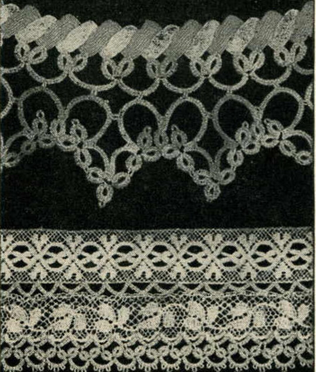 Datte Patterns 5101 Vintage Tatting PATTERN for Collar or Doily Tatted Edge Taken From ...