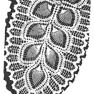 Vintage Crochet PATTERN 7293 Oval doily scarf leaf & pineapple design PDF instant download