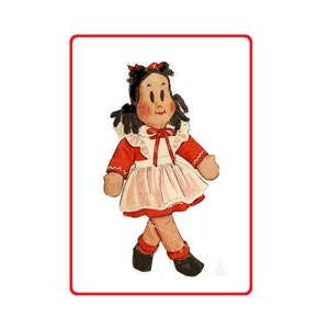 Little Lulu Doll Pattern  & her clothes in DIGITAL format # 1447 Vintage / Retro Pattern Little Lulu Comic Book Girl of the 1940's