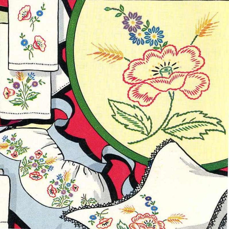 1950s jessecmault pattern 246 poppies bouquets to beautify etsy 1950s jessecmault pattern 246 poppies bouquets to beautify etsy