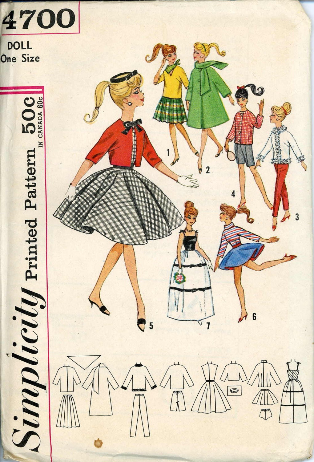 Vintage Doll Clothes PATTERN 4700 for 11.5 in Barbie Midge - Etsy UK