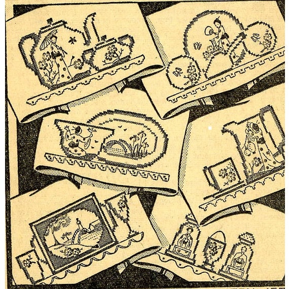 Hand Embroidery Pattern 2572 Lovely Oriental Cross Stitch Towels