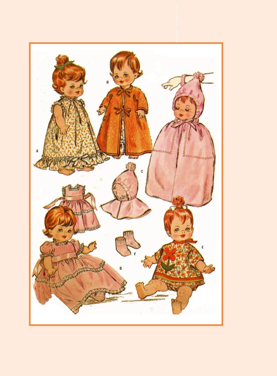 Vtg Toddler Baby Sue Baby Doll Clothes Pattern ~ 23/" Saucy Walker Tootles