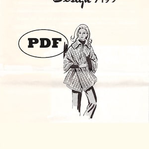 Vintage / Retro Knitting pattern 7199 Ladies Cozy Knitted Shawl with Large Collar - Printable PDF Download  22 x 68 inches Bonus How to Knit