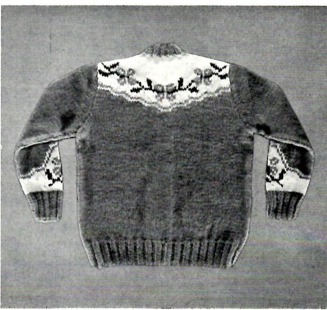 Prairie Flower Sweater Knitting PATTERN Western Cowboy Pullover Size ...