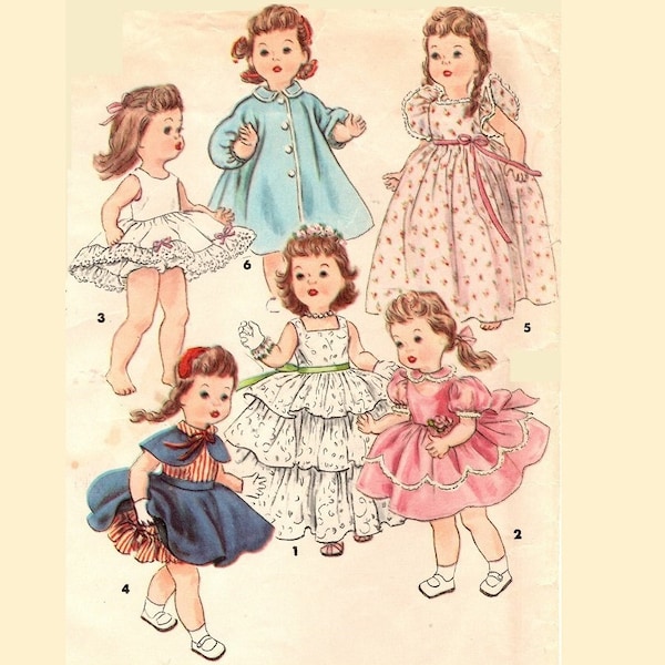 Saucy Walker Doll Clothes PATTERN in Digital PDF format 4908 - 17" Bonny Braids  dolls by Ideal 1950s