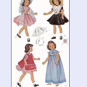Vintage Puppenkleidung Muster 1812 für 16&quot;oder P91 Toni Harriet Hubbard Ayers Miss Curity Stoff- oder Strohhut, Schürze, printable PDF