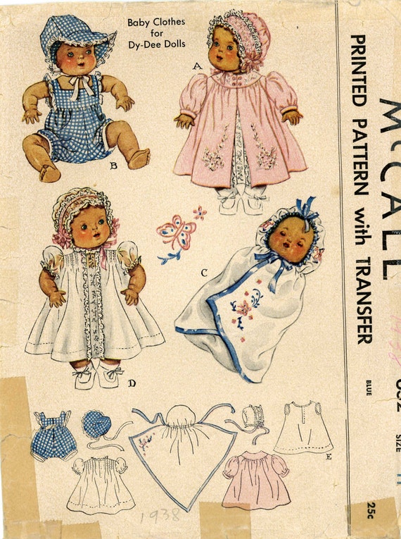Vintage Doll Clothes PATTERN 713 for 15 in Dy Dee Little Girl Doll by Effanbee
