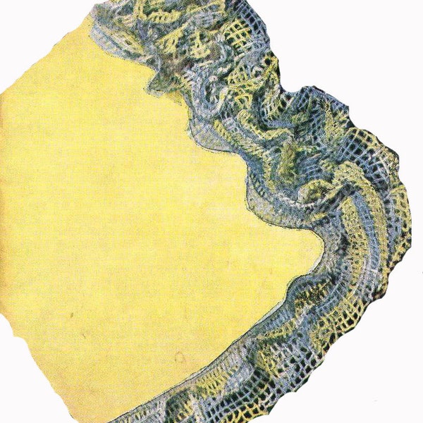 Double Ruffle Crochet Edge PATTERN for Handkerchief 7161 Lovely & Dainty double ruffle Crochet Edge PDF instant download