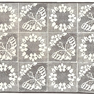 Digital Crochet PATTERN Vintage Design 867 Butterfly & Floral Wreath Medallions for Bedspread Tablecloths Pillow Scarfs Tea cloths Chair set