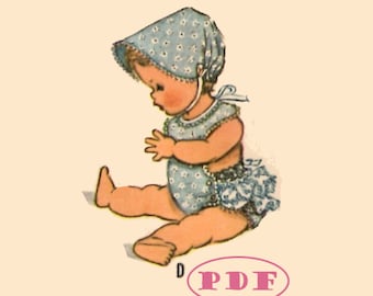 Vintage Doll Clothing Pattern  2468 for 22&quot; - 23&quot; Baby or toddler dolls Kissy Betsy Wetsy Tickle Toes Flossie Flirt - Printable PDF Download