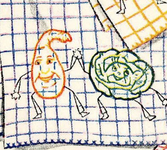 Vintage Hand Embroidery Transfer Patterns Vegetable for Days of the Week  Dish Towels Digital PDF Instant Download 