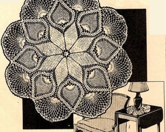 Vintage Crochet PATTERN 5186 Doily pattern 15 inch in pineapple design PDF file emailed 2U  instant download