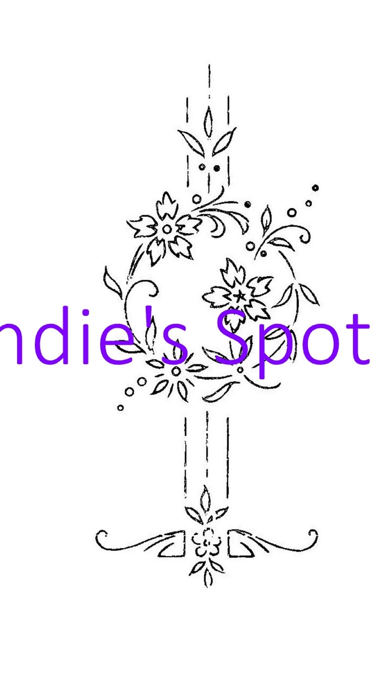 30s Digital Hand Embroidery 733 Floral Guest Towel motifs, Sprays of Flowers for Clothing Kerchiefs Doilies Tea Cloths image 5