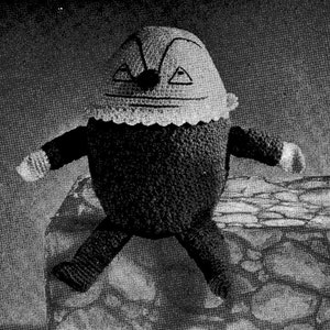 Digital Crochet PATTERN Humpty Dumpty 4 sizes of Humpty Dumpty dolls 7 10 13 & 15 inches  1940s Nursery Rhyme toys PDF instant download